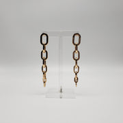 Oblong Graduated Chain Link Goldtone Earrings