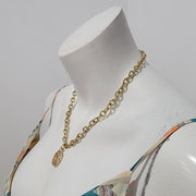 Vintage 80's Upcycled GG Goldtone Pendant Cable Link Chain Necklace