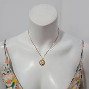 Vintage 80's Upcycled CC Goldtone Pendant Mariner Chain Necklace
