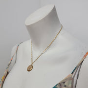 Vintage 80's Upcycled CC Goldtone Pendant Mariner Chain Necklace