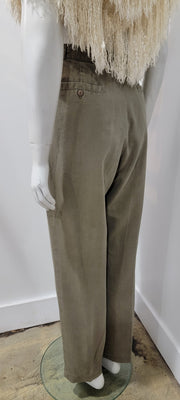 Vintage 80s Khaki Green High Waist Pleated Tapered Pants by Rafaella