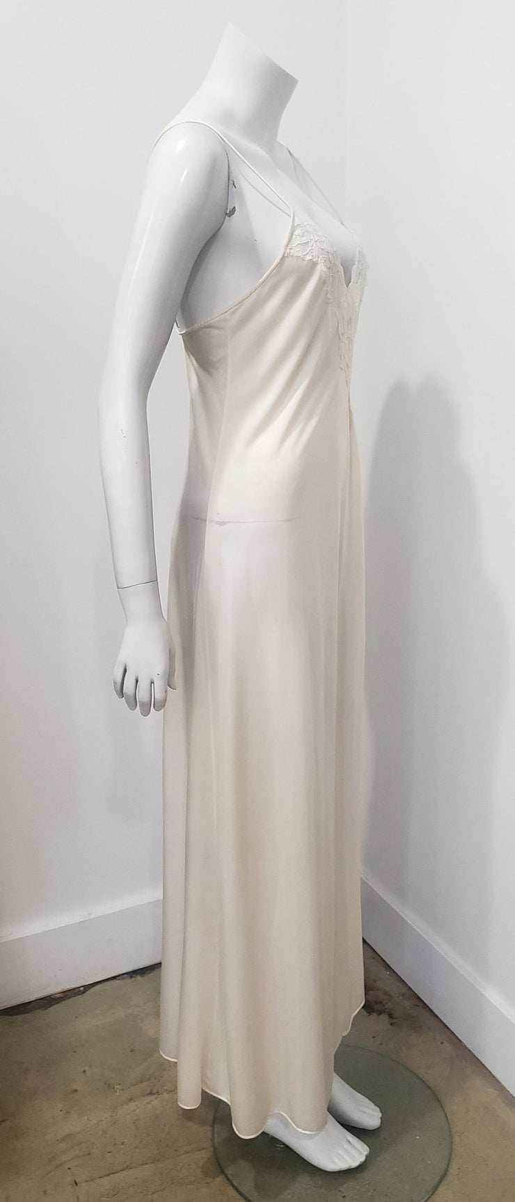Vintage 70’s Hollywood Glam Romantic Wedding Lace Slit Maxi Nightgown