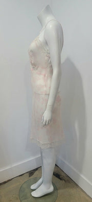 Vintage 60’s Sweet Pink Clover French Lace Embroidery Slip by Parisian Maid