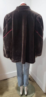Vintage 70's Faux Fur Mock Neck Swing Winter Coat by Sasson Borgazia