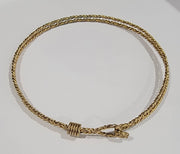 Vintage Boho 70’s Lasso Rope Twisted Loop Hook Choker Necklace 15.5"