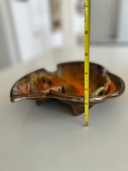 Cal Orig USA Ceramic Ashtray Brown Orange MCM