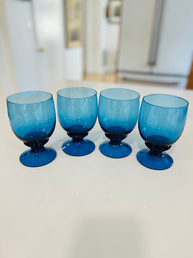 Cobalt Blue Rosé Wine Glass WaterGoblet Set of 4