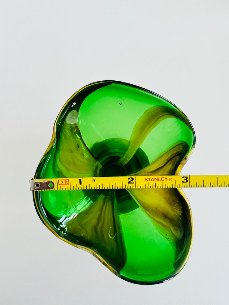 Retro Multi Colored Green/Yellow Vase