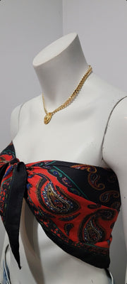 Vintage 70’s Upcycled Lionhead Goldtone Curb Link Necklace