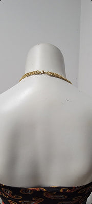 Vintage 70’s Upcycled Lionhead Goldtone Curb Link Necklace