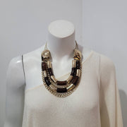 Vintage 80s Chunky Layer Resin Gold-tone Multi Chain Necklace