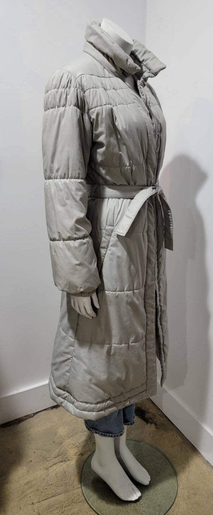 Vintage 70’s Puffy Shirred Pouf Sleeve Duster Parka Coat By Oscar De La Renta