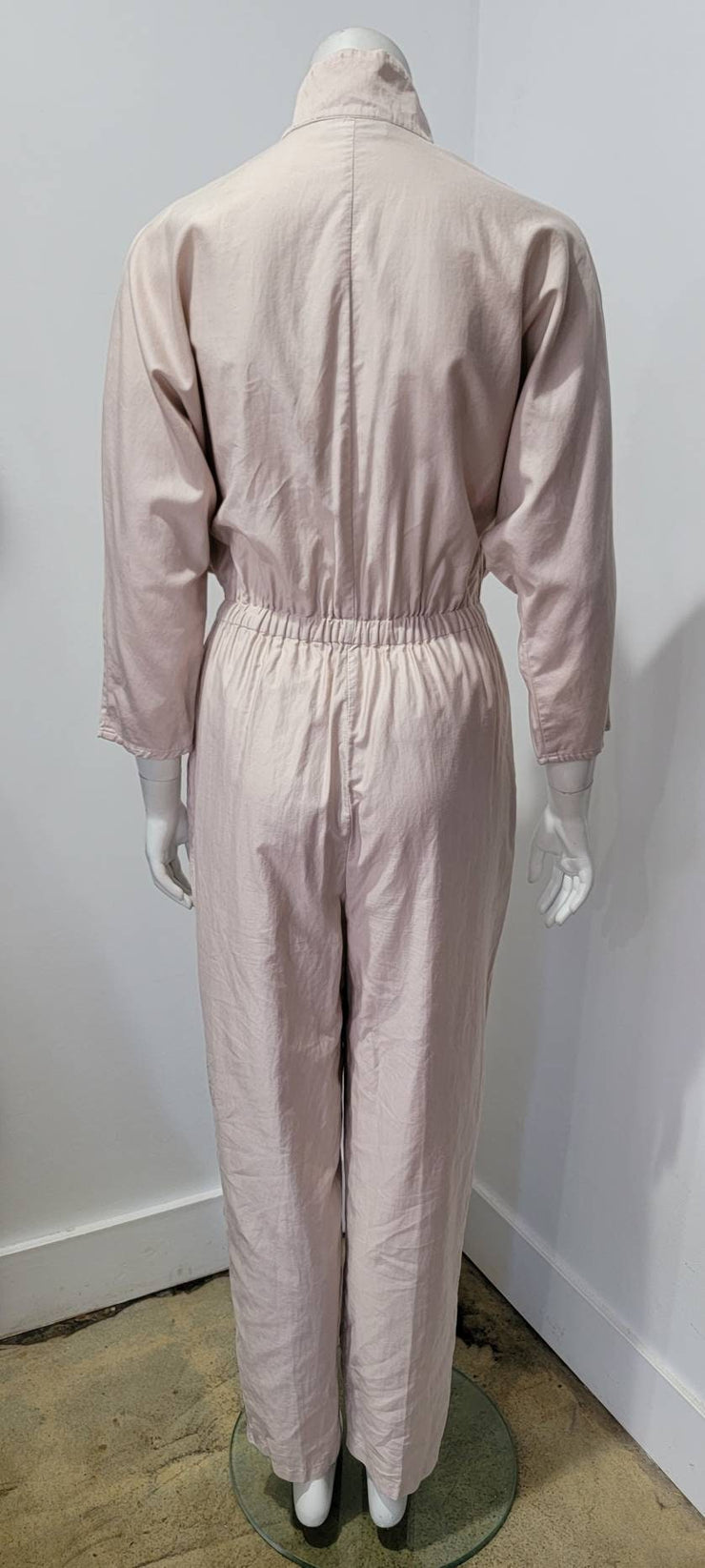 Vintage 80’s Khaki Dolman Mock Neck Ruched Flight Suit Jump Suit