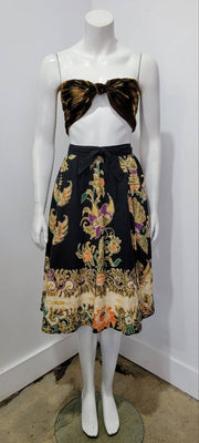 Vintage 70’s Ethnic Floral Abstract Batik Full Midi Wrap Skirt